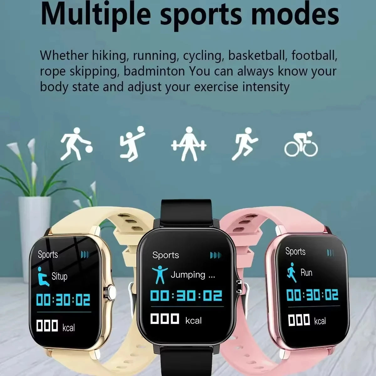 VIVO Smart Watch Android iPhone 2.01 Inch HD Display Answer Make Call Message Preview Sport Modes DIY Dial Weather Forecast For
