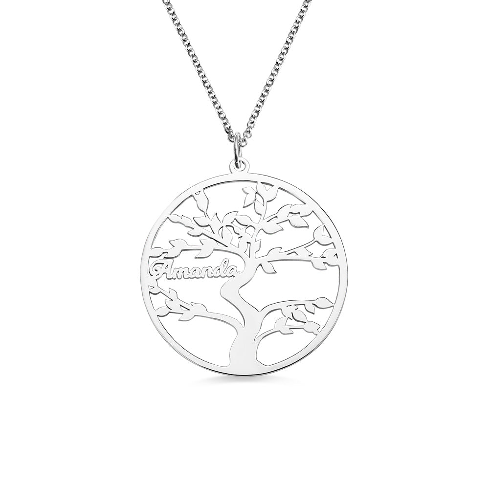 Sterling Silver 925/Customized Family Tree Name Necklace