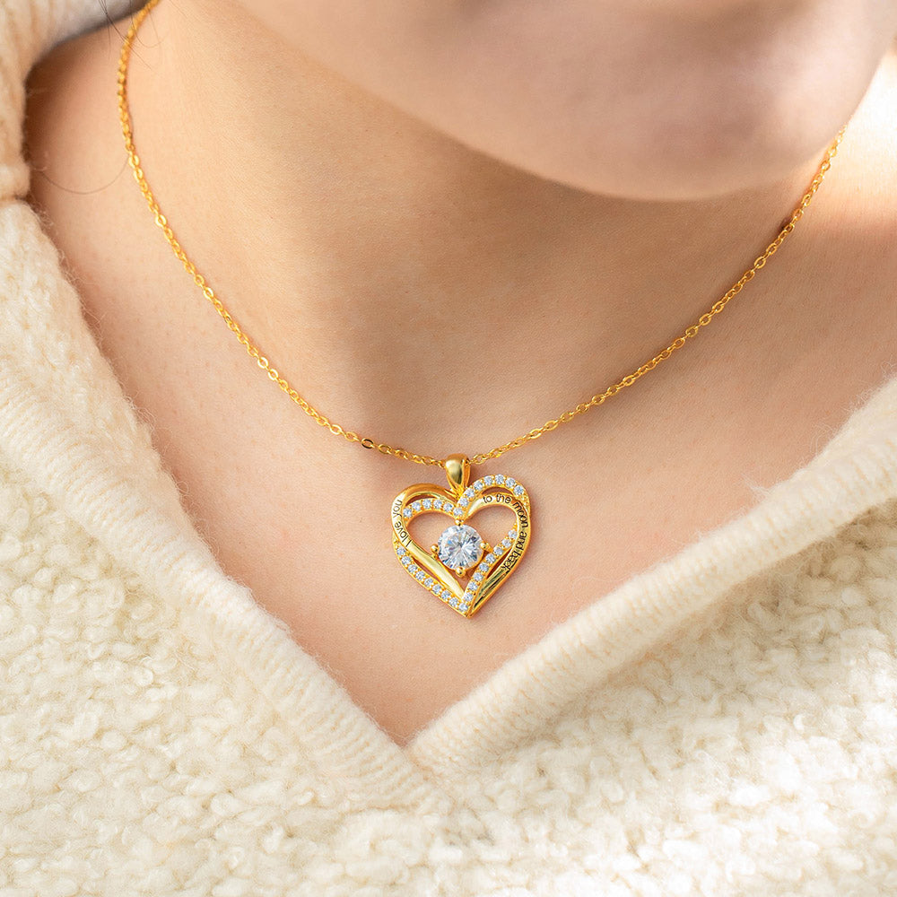 Customized Dual Heart Birthstone Necklace