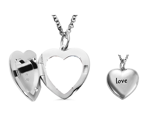 Custom Heart Shaped Angel Photo Necklace/Style 2