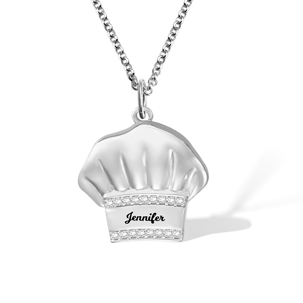 Silver 925 Necklace, Custom Chef Hat Necklace