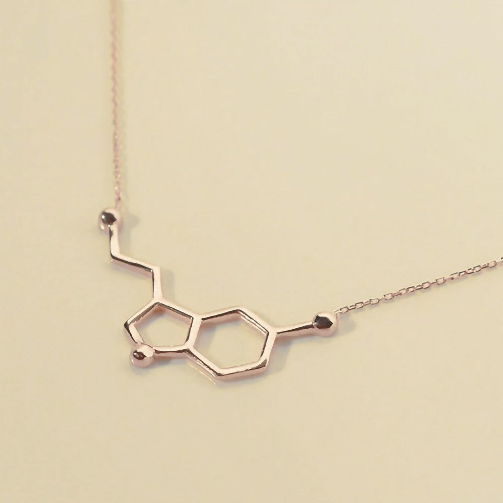 Sterling Silver 925 Necklace, Serotonin Molecule Necklace with Butterfly, Science Jewelry, Molecule Necklace, Science Necklace, Doctors Necklace, Gift for Mom/Her/Best Friend