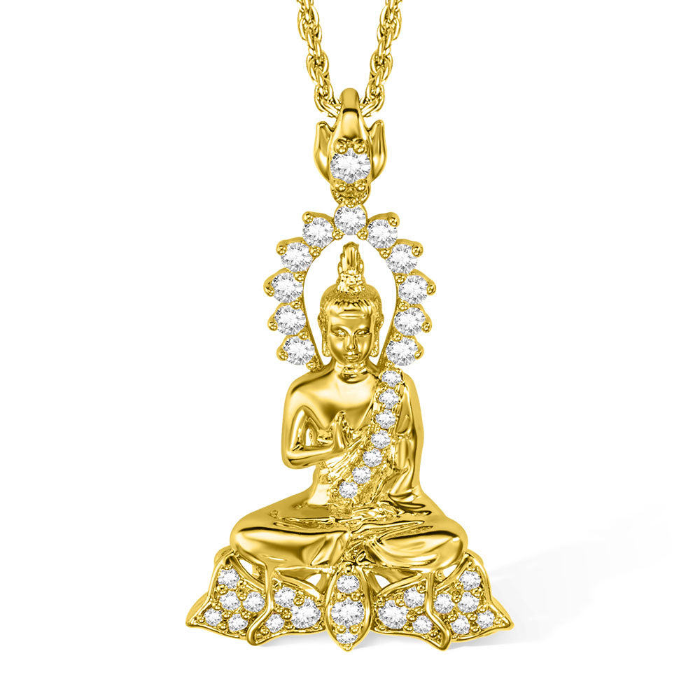 18k Gold-plated Buddha Charm Necklace, Buddha Pendant, Meditation Yoga Necklace, Gift for Mom/Grandma/Yoga Loved