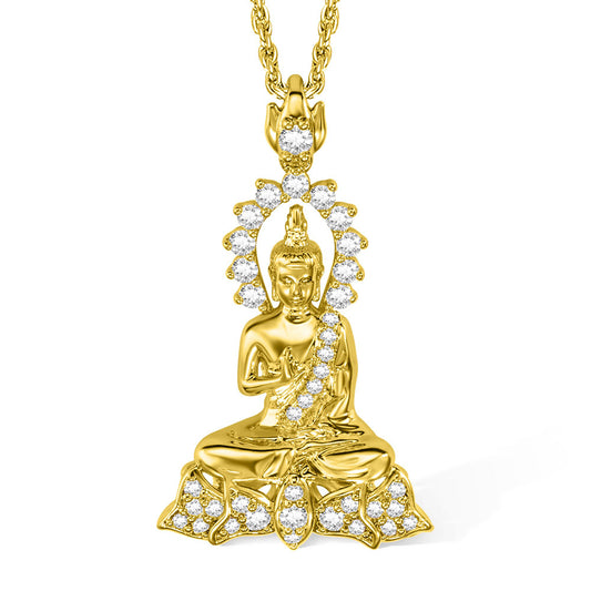 18k Gold-plated Buddha Charm Necklace, Buddha Pendant, Meditation Yoga Necklace, Gift for Mom/Grandma/Yoga Loved