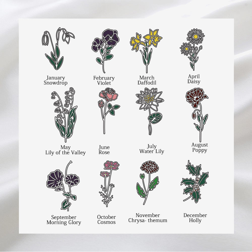 Custom Name Birth Flower Necklace, Sterling Silver 925 Hollow Carving Floral and Name Rectangular Plate Pendant, Birthday/Mother's Day Gift for Women