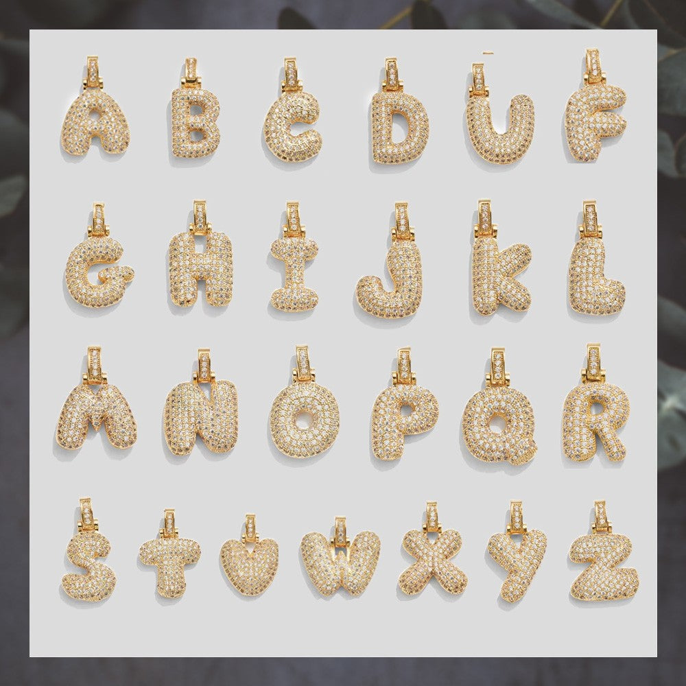 Custom Bubble Balloon Letter Necklace, Initial Necklace, Twisted Gold Chain, Women's Jewelry, Birthday/Valentine's Day Gift, Gift for Her/Girlfriends