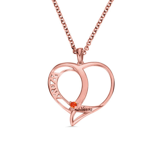 Custom-designed Name Family Necklace with 1 Birthstone for Mother