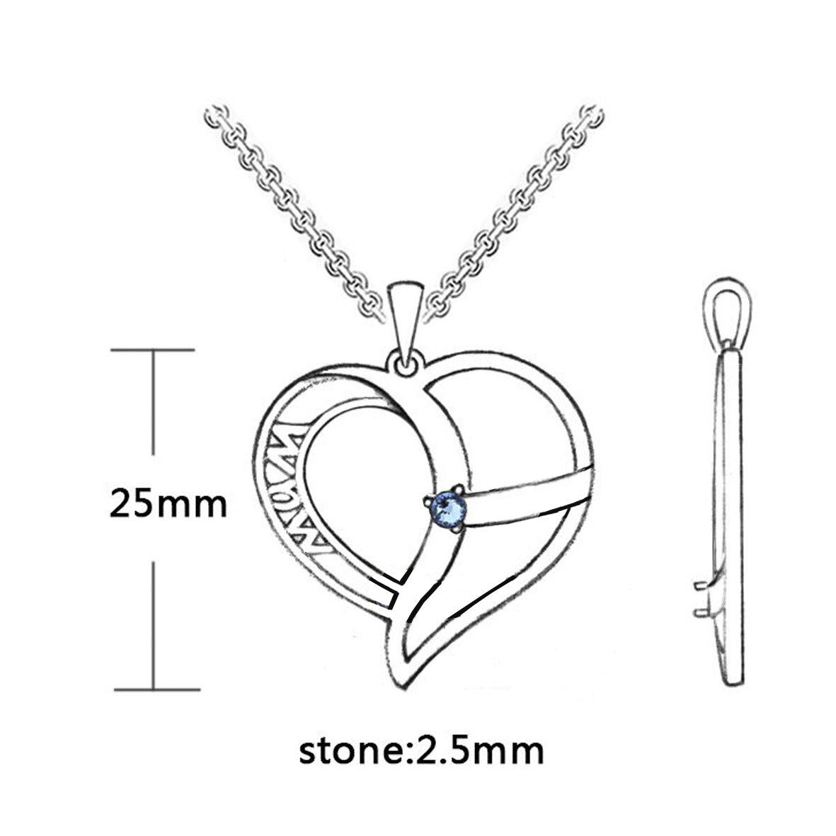 1 Birthstone/Personalized Name and Birthstone Family Necklace for Mother