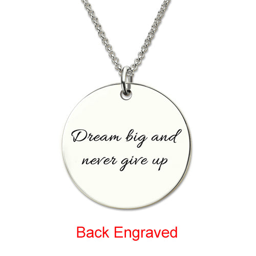 Engravable Disc Monogram Initials Necklace Sterling Silver