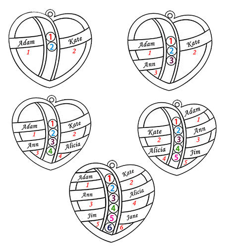 Mother's Day Heart Necklace with Kids Name & Birthstone