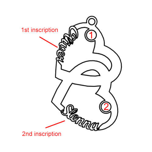 Heart in Heart Memory Necklace with Birthstones Sterling Silver