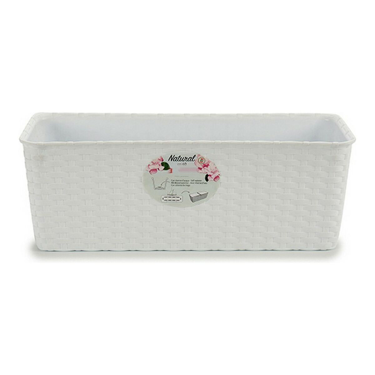 Planter Stefanplast 73700 White Plastic 15,5 x 13,5 x 39 cm 39 x 13,5 x 15 cm