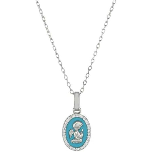 Ladies' Necklace Amen CLANSMBPE Blue Silver