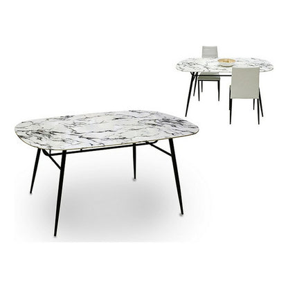 Side table Gift Decor White Black 90 x 76,5 x 160 cm Tempered Glass