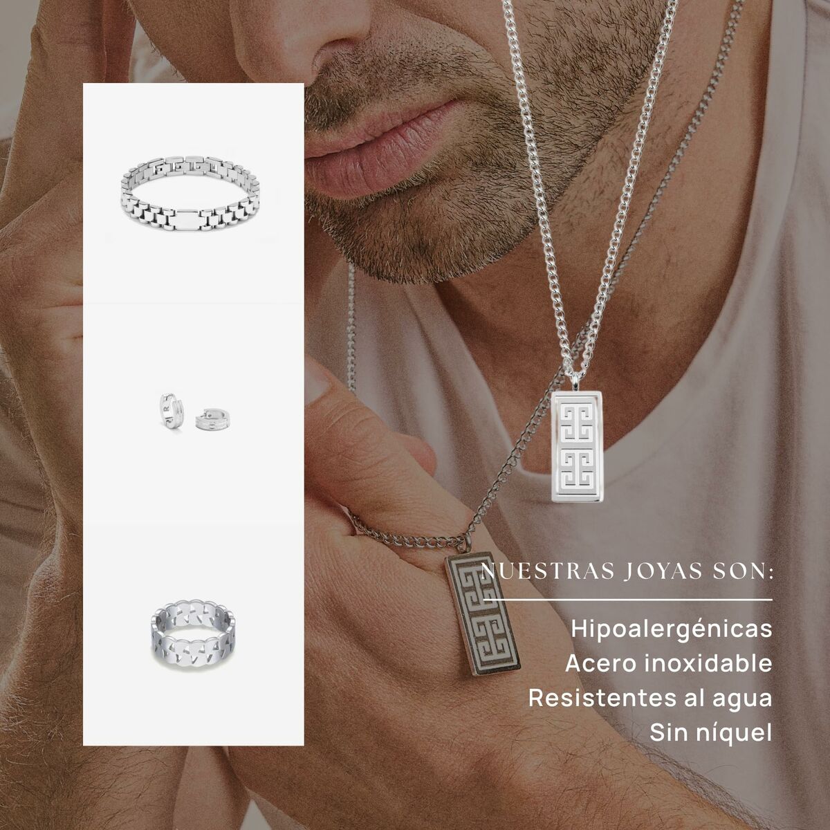 Men's Necklace Radiant RH000266 Silver
