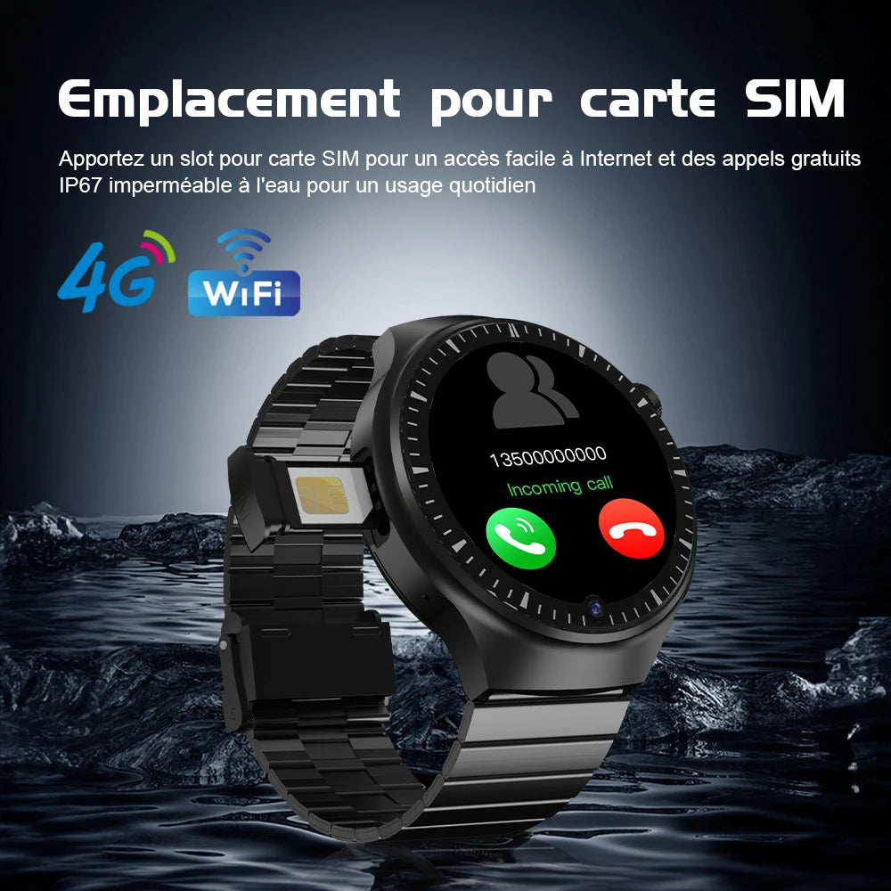 SERVO KOM11 4G LTE Smartwatch Phone One SIM Card Android System Front Camera Face Unlcok WiFi Waterproof Touch Screen Smartphone