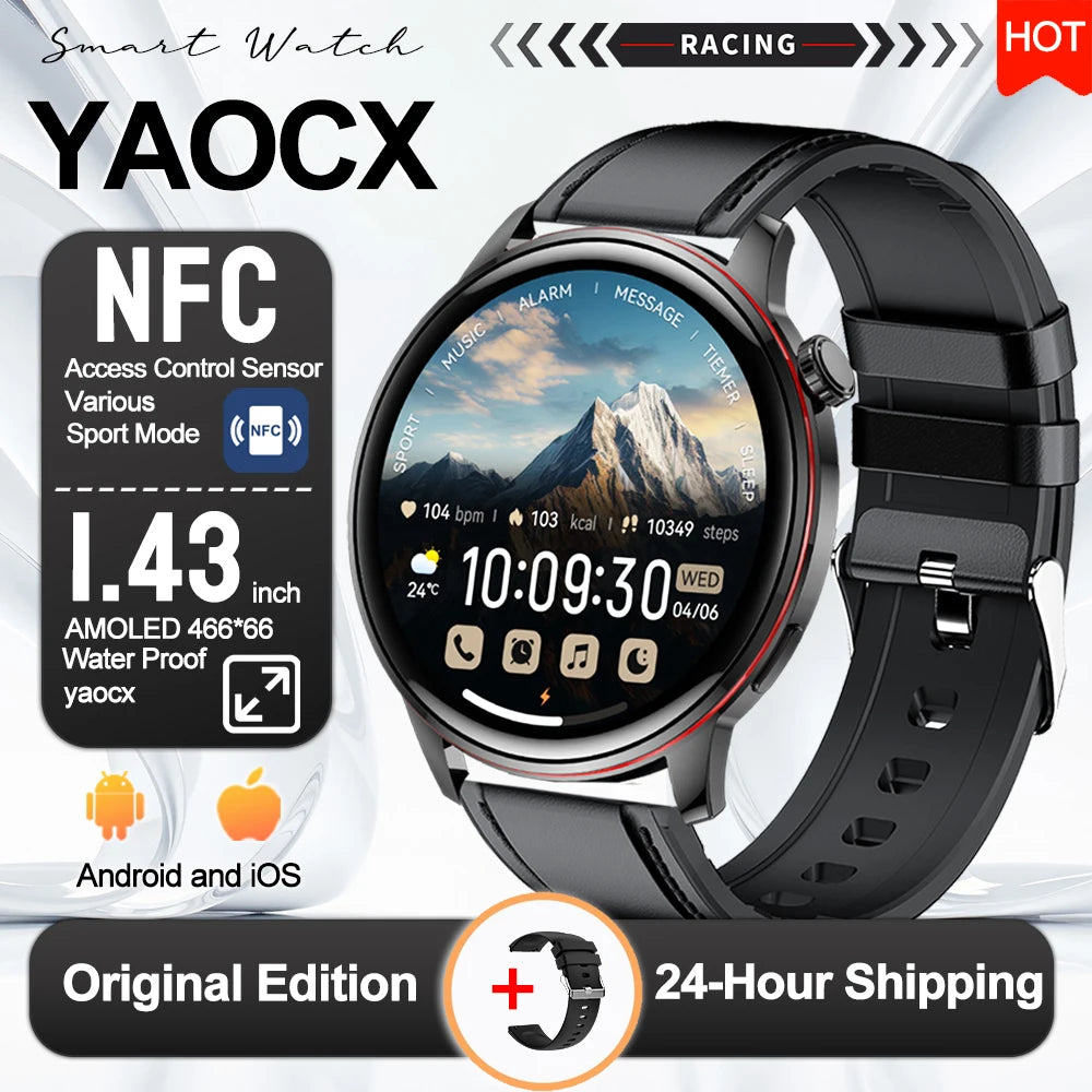 2026 New Smart Watch Women 466*466 AMOLED 1.43" HD Screen Always Display Time IP68 Waterproof Sports Bluetooth Call Smart Watch