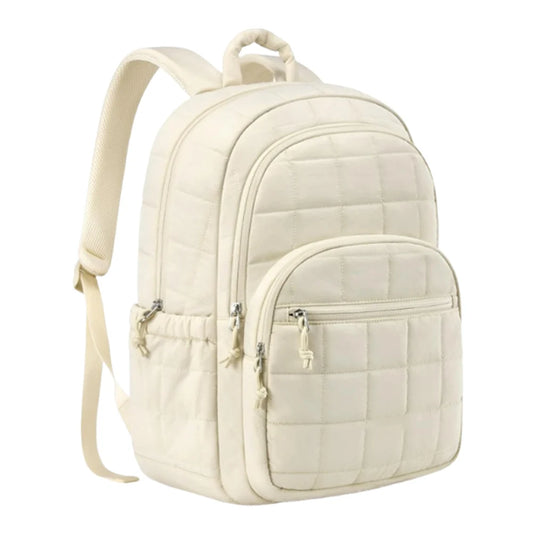15.6inch Laptop Bag College Casual Backpack for Women Quilted Small Computer Bookbag Water-Resistant 15.6 inch Notebook Bag
