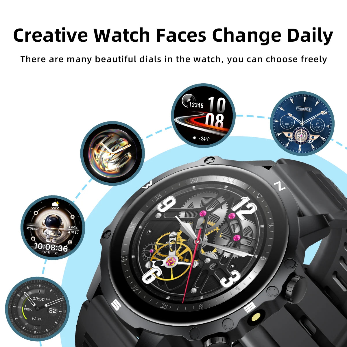 New Smart Watch 1.5''HD Screen Al Voice Assistant BT Call Message Push 100+Sport Fashion Smartwatch For Men Women Birthday Gift