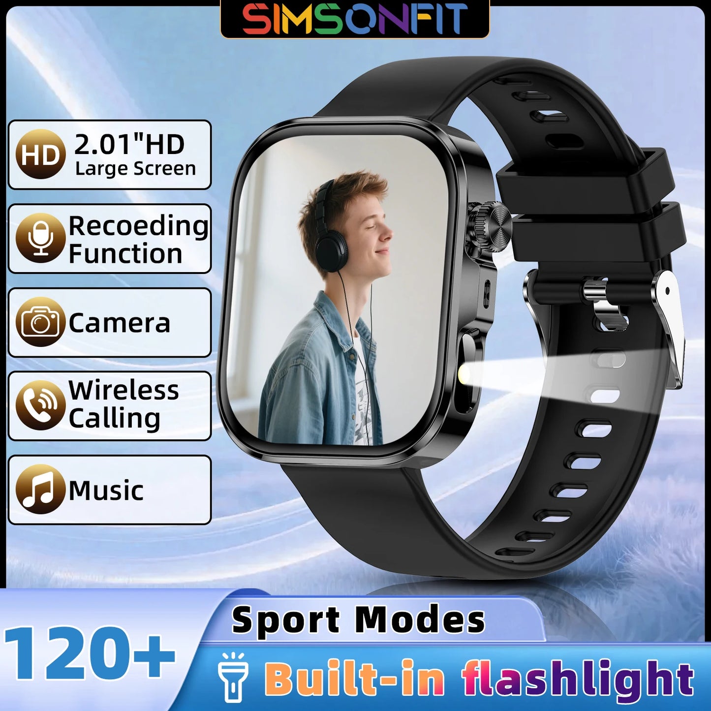New Fashion Smart Watch for Android/IOS 2.01'Display Voice Assistant Bluetooth Call Phone Answer Sport Fitness Tracker Men Women