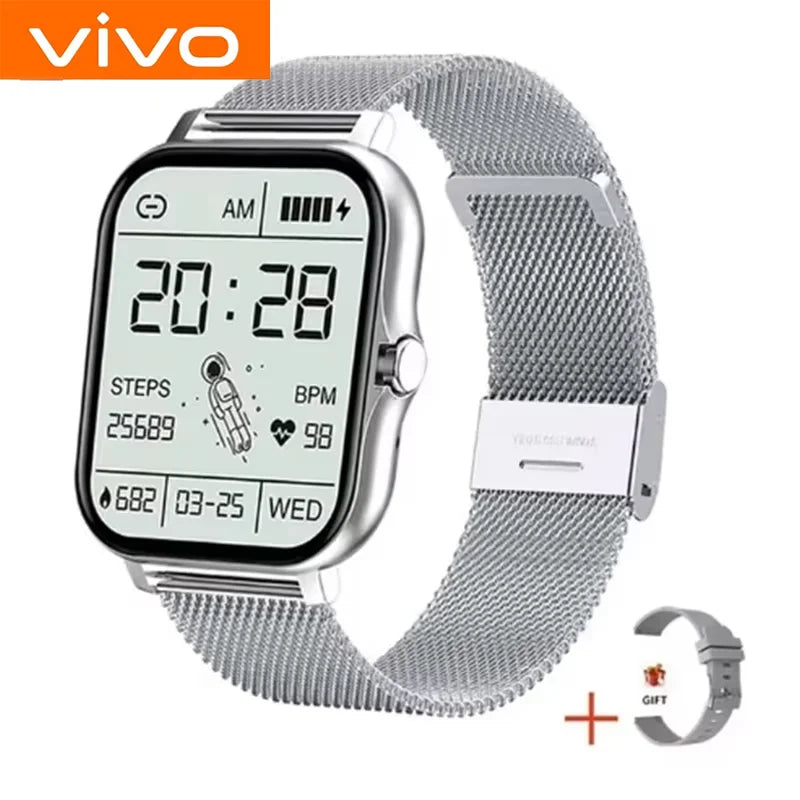 VIVO Smart Watch  Android iPhone 2.01 Inch HD Display Answer Make Call Message Preview Sport Modes DIY Dial Weather Forecast For