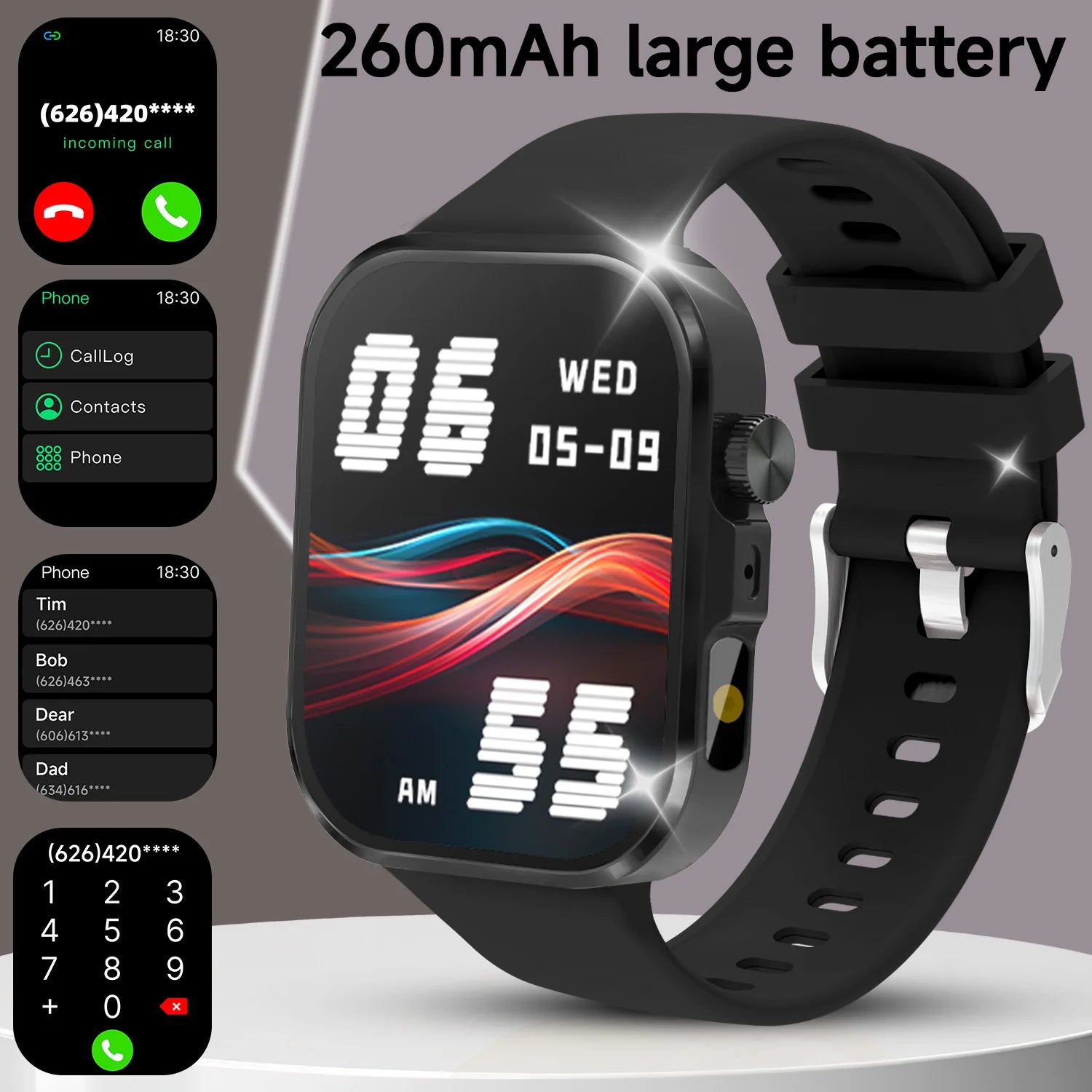 2026 New Hot Smartwatch 2.01 Screen Voice Assistant Bluetooth Call Phone Answer Sport Fitness Tracker Men Women for Android/IOS