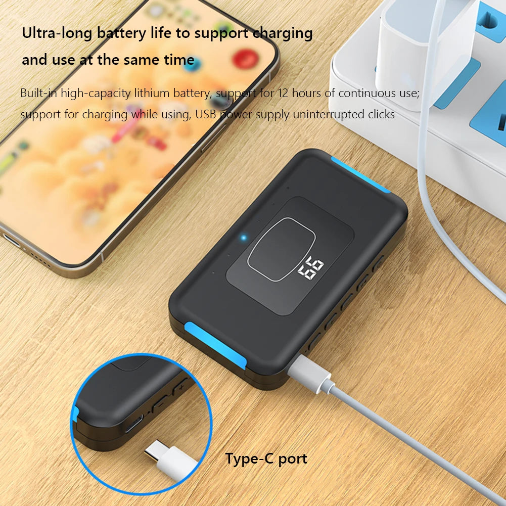 Smart Phone Wireless Auto Screen Clicker Bluetooth-Compatible 199 Gear Adjust Mute for All Smart Phone for Live Stream Play Game