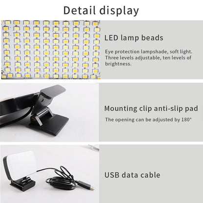 2026 Video Conference 6500K Portable LED Video Light Laptop Computer Webcam Light Zoom Call Lighting Clip for Live Streaming