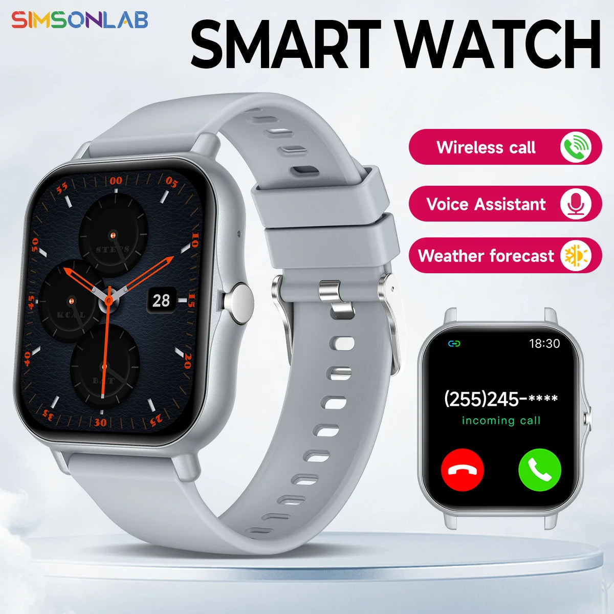 Smartwatch 1.83''HD Touch Screen  Voice Assistant Camera Control Bluetooth Call for Android/IOS Sports Watch Men Women 2026