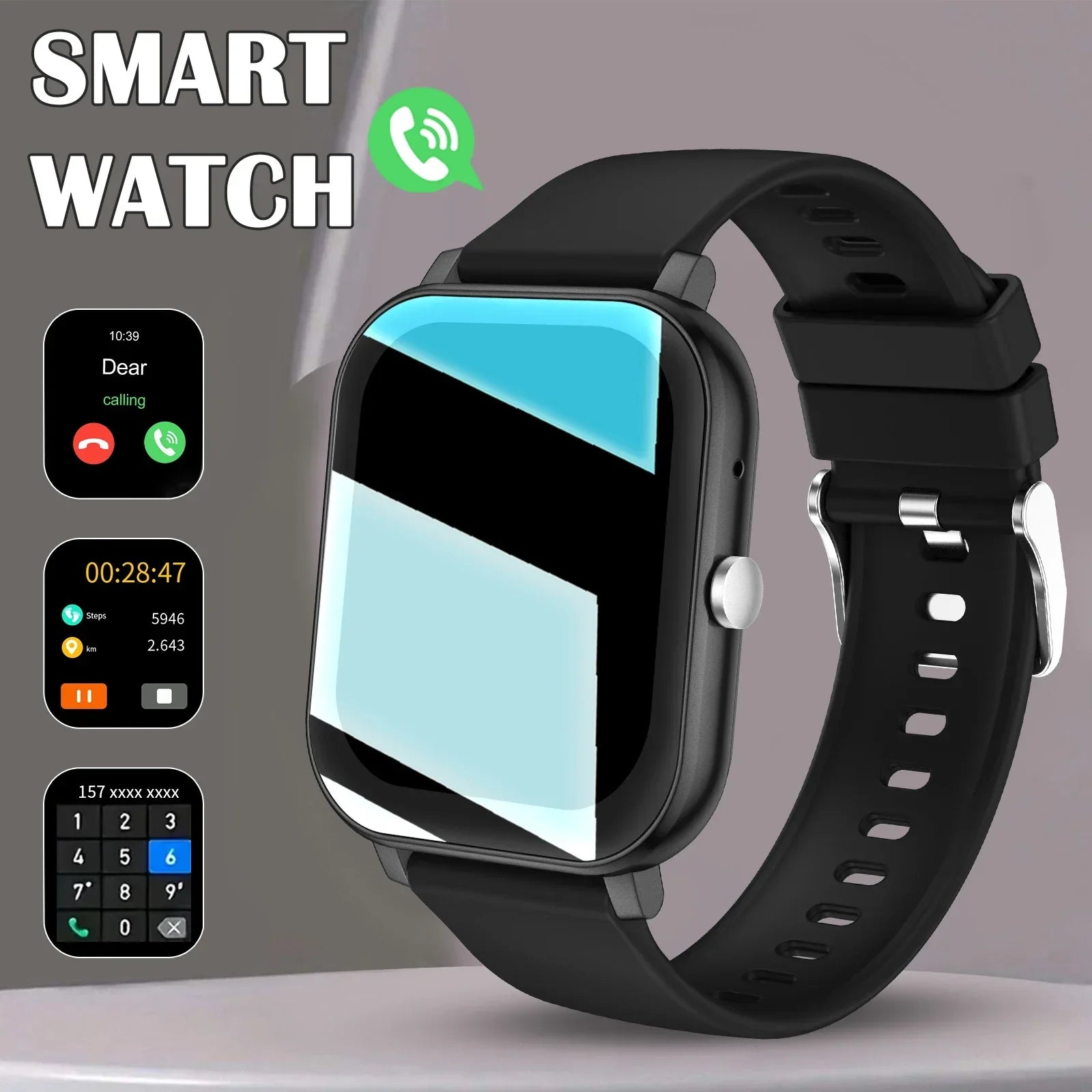 Smart Watch Multi-functional sports smart watch ,Wireless Calling, Personalized the Watch Faces,Music control
