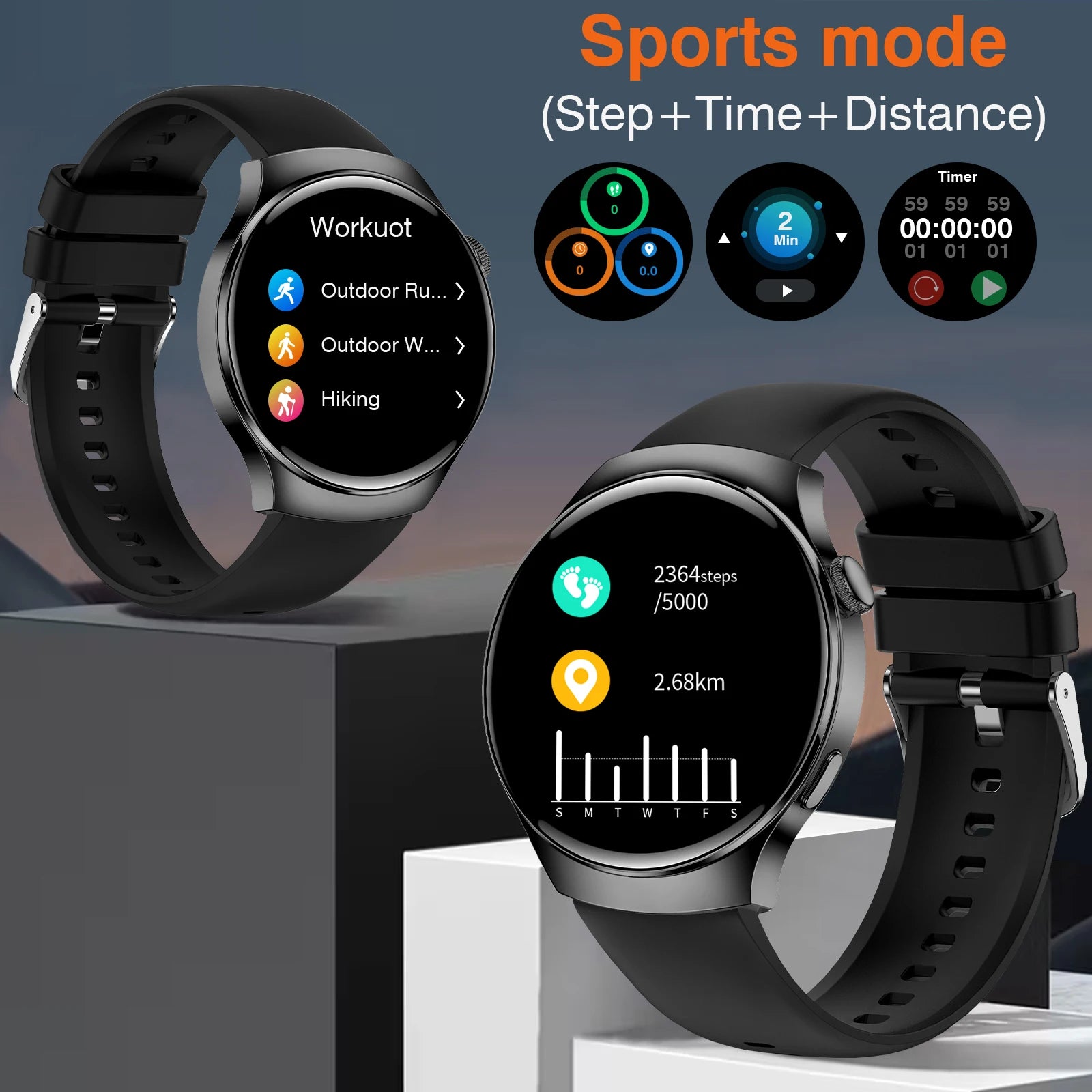2025 Hot HD Touchscreen Smartwatch (Men Women): Wireless Calling, Camera, Music Control, Sport Modes, Alarm/SMS-Call Alert, Cust