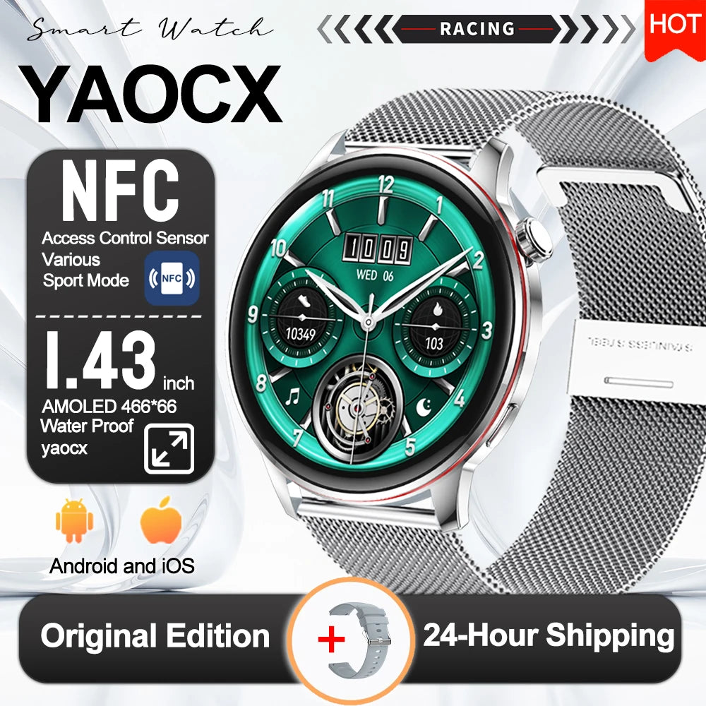 2026 New Smart Watch Women 466*466 AMOLED 1.43" HD Screen Always Display Time IP68 Waterproof Sports Bluetooth Call Smart Watch
