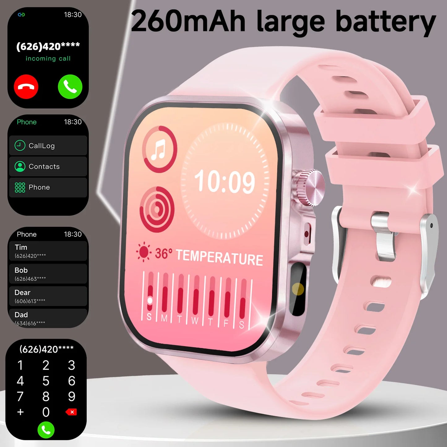 2026 New Hot Smartwatch 2.01 Screen Voice Assistant Bluetooth Call Phone Answer Sport Fitness Tracker Men Women for Android/IOS