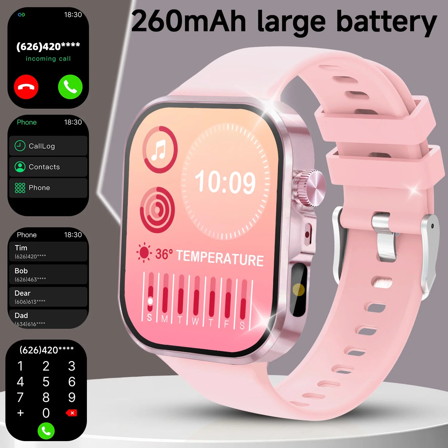 2026 New Hot Smartwatch 2.01 Screen Voice Assistant Bluetooth Call Phone Answer Sport Fitness Tracker Men Women for Android/IOS