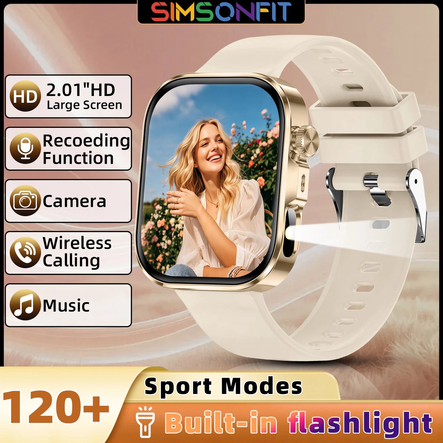 New Fashion Smart Watch for Android/IOS 2.01'Display Voice Assistant Bluetooth Call Phone Answer Sport Fitness Tracker Men Women
