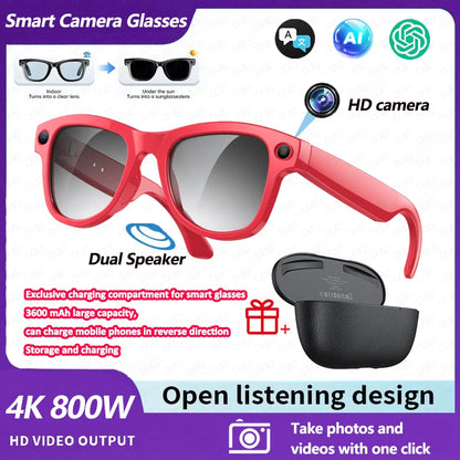 2026 New Smart Glasses with Camera Video Recording AI Photo Recognition Bluetooth Call Voice Translation Sunglasses Men Women