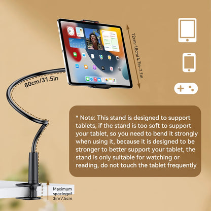 Lazy tablet computer bracket Bed Adjustable Flexible Arm Tablets Mount Clamp on Table For iPad Air Mini Or Other 4-10.6" Devices