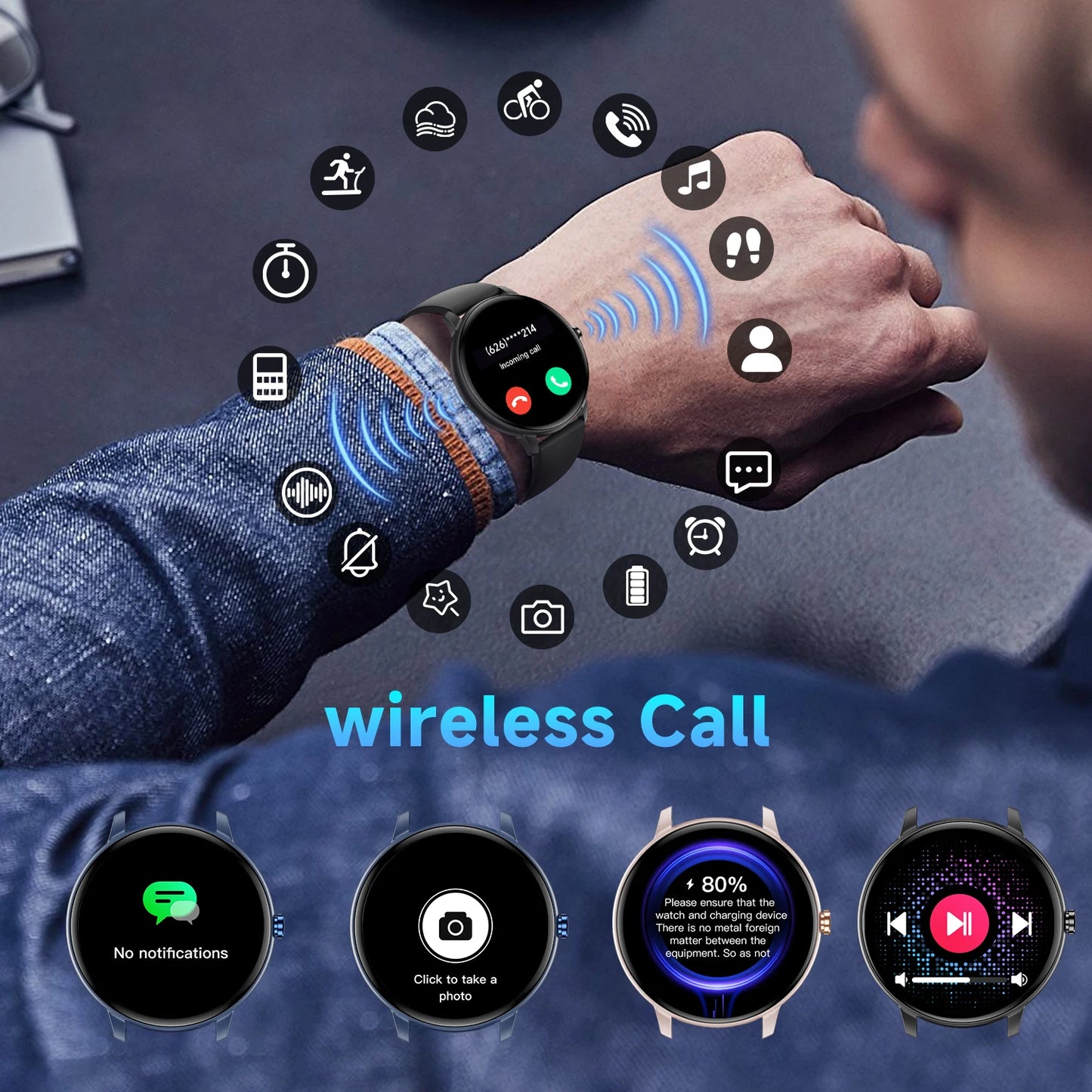 2025 NEW Hot Smartwatch For Android/IOS Phone Wireless Call AI Voice Assistant Multi Sport Modes Watch Waterproof Men Women Gift