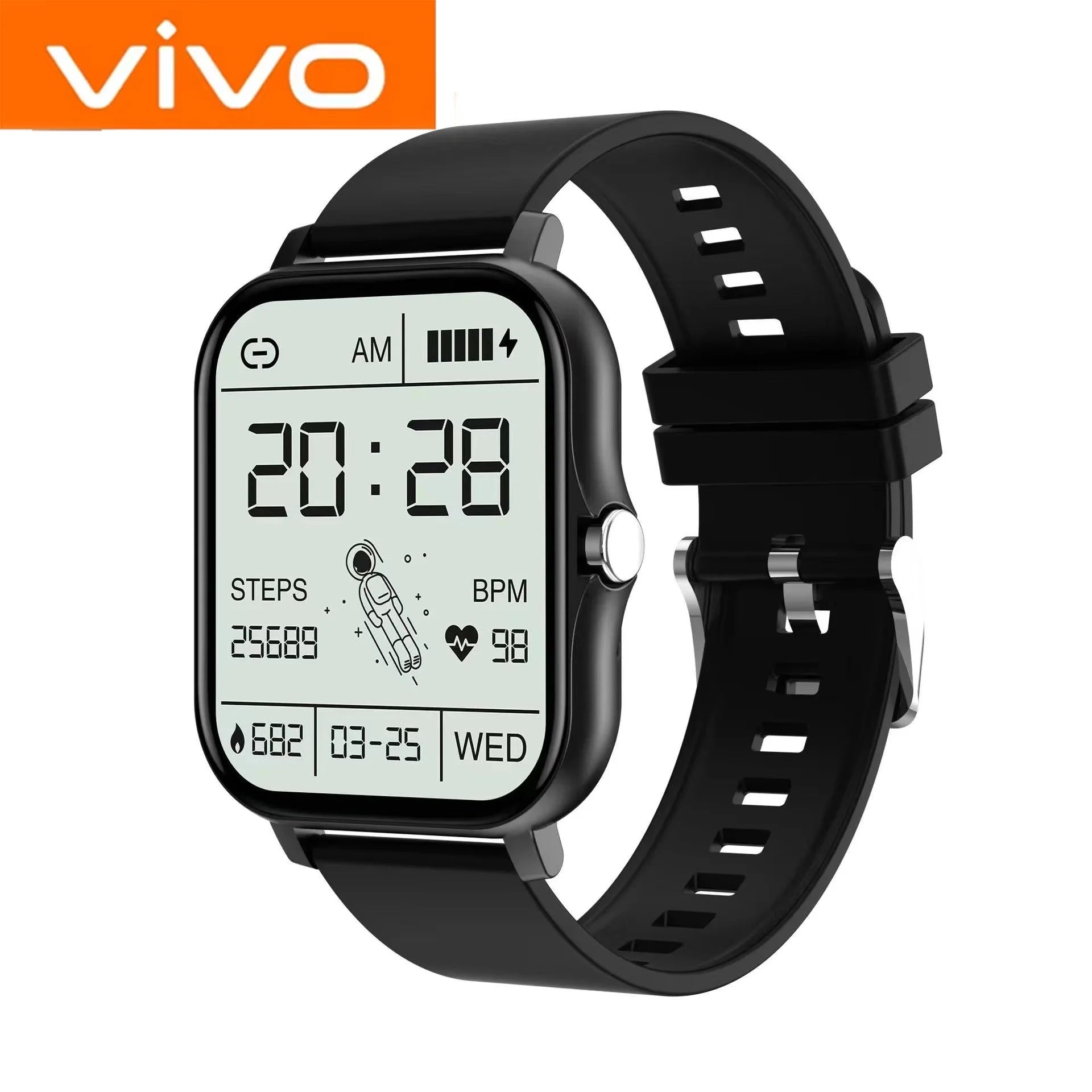 VIVO Smart Watch  Android iPhone 2.01 Inch HD Display Answer Make Call Message Preview Sport Modes DIY Dial Weather Forecast For
