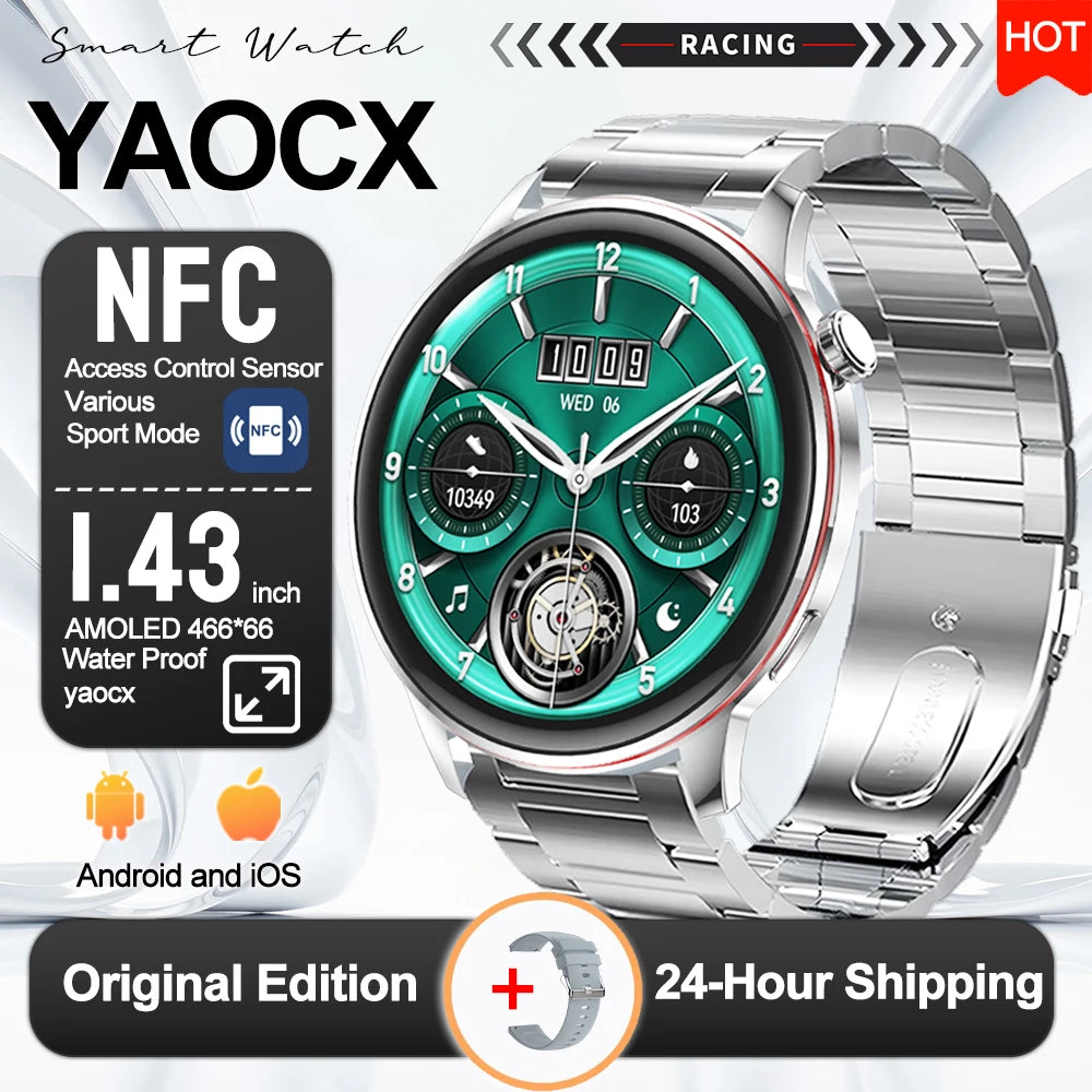 2026 New Smart Watch Women 466*466 AMOLED 1.43" HD Screen Always Display Time IP68 Waterproof Sports Bluetooth Call Smart Watch