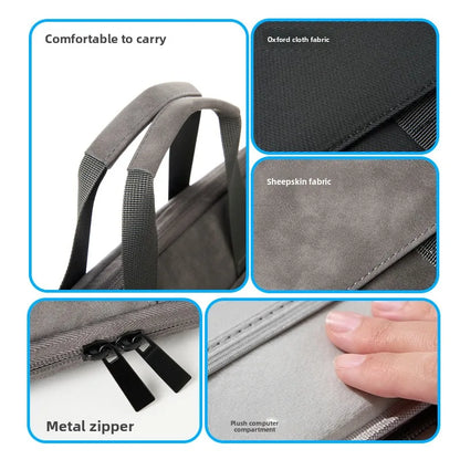 PU Lambskin Full Open Laptop Bag for 15-16 Inch Waterproof Shockproof Soft Touch Computer Bag