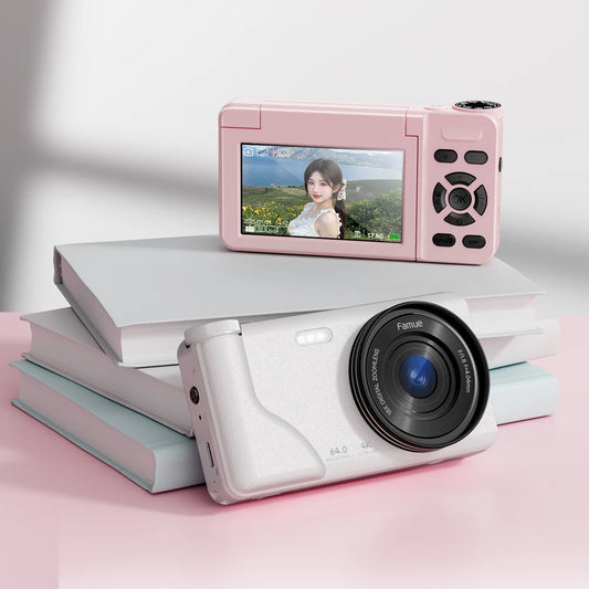 4K Digital Camera vintage Beauty Filter Selfie Camera CCD Sensor Wide Angle Lens with Kit Rotating Screen For Students