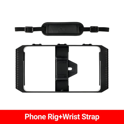 Smartphone Video Rig Cellphone Video Stabilizer Handheld Tripod Mount Hand Grip Filmmaking Vlog Shooting Case for iPhone Android