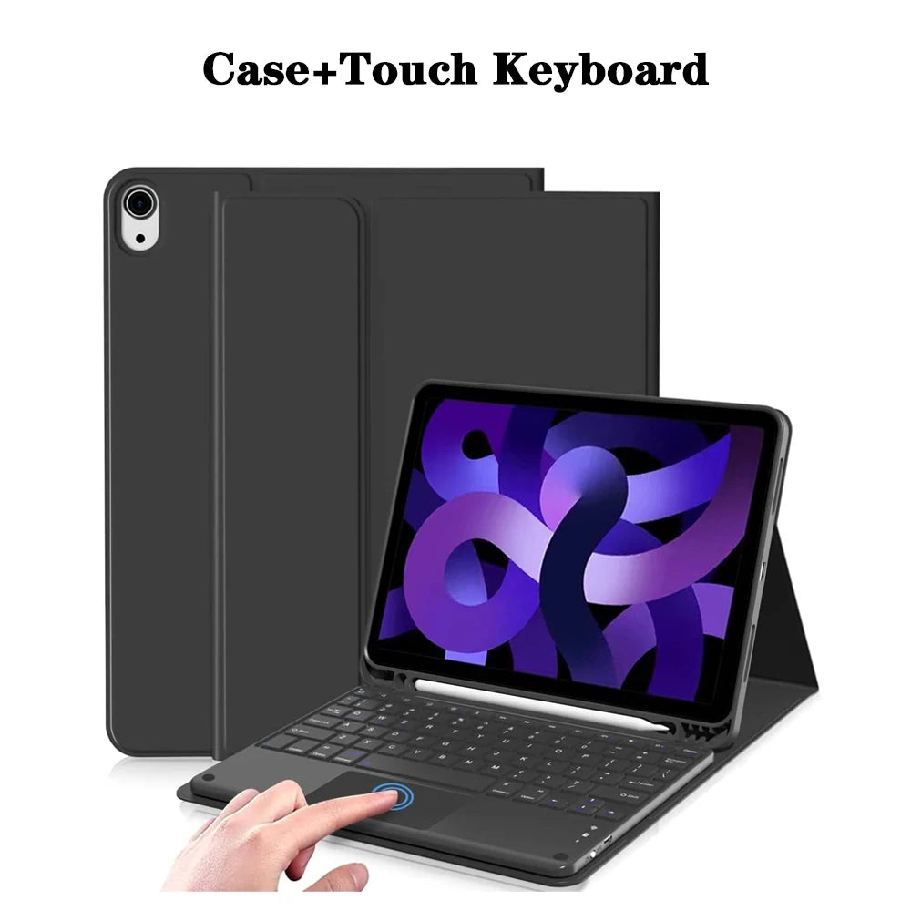 Tablet Case for iPad Air 11 inch(M2/M3/M4),Detachable Keyboard Case for iPad Air 4th/5th Gen 10.9 lnch with Case Pencil Holder