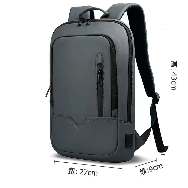 Slim Backpack For Men 15.6 Inch Laptop Bags Waterproof Minimalist Business Backpack With USB Charging Casual Travel Work Bag