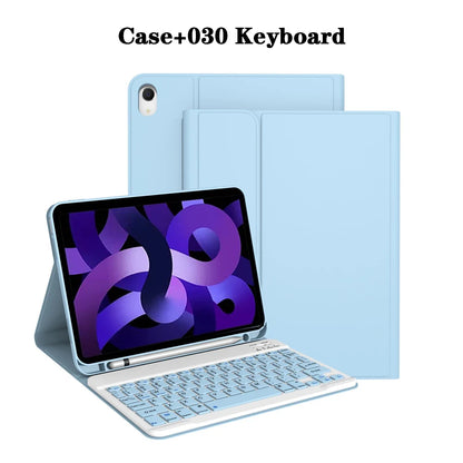 Tablet Case for iPad Air 11 inch(M2/M3/M4),Detachable Keyboard Case for iPad Air 4th/5th Gen 10.9 lnch with Case Pencil Holder