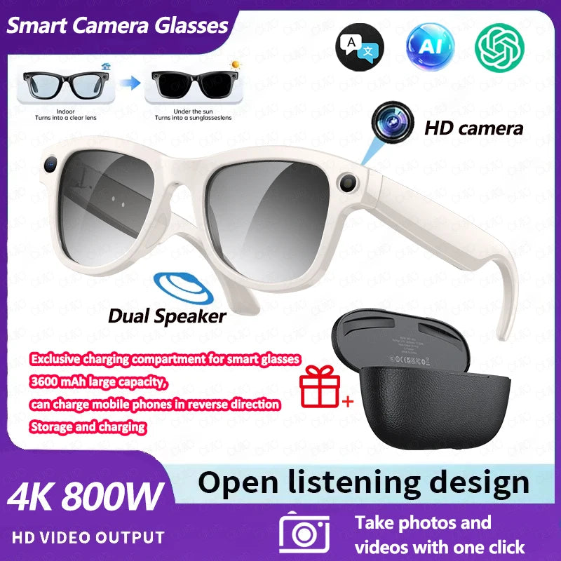 2026 New Smart Glasses with Camera Video Recording AI Photo Recognition Bluetooth Call Voice Translation Sunglasses Men Women