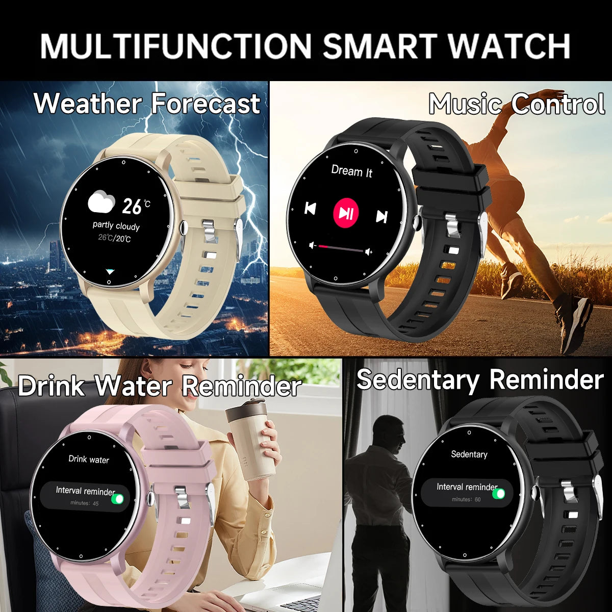 NEW 1.5-inch Screen Smartwatch for Android/IOS Wireless Call Camera Control Custom the Dial Voice Microphone Men Women Gifts