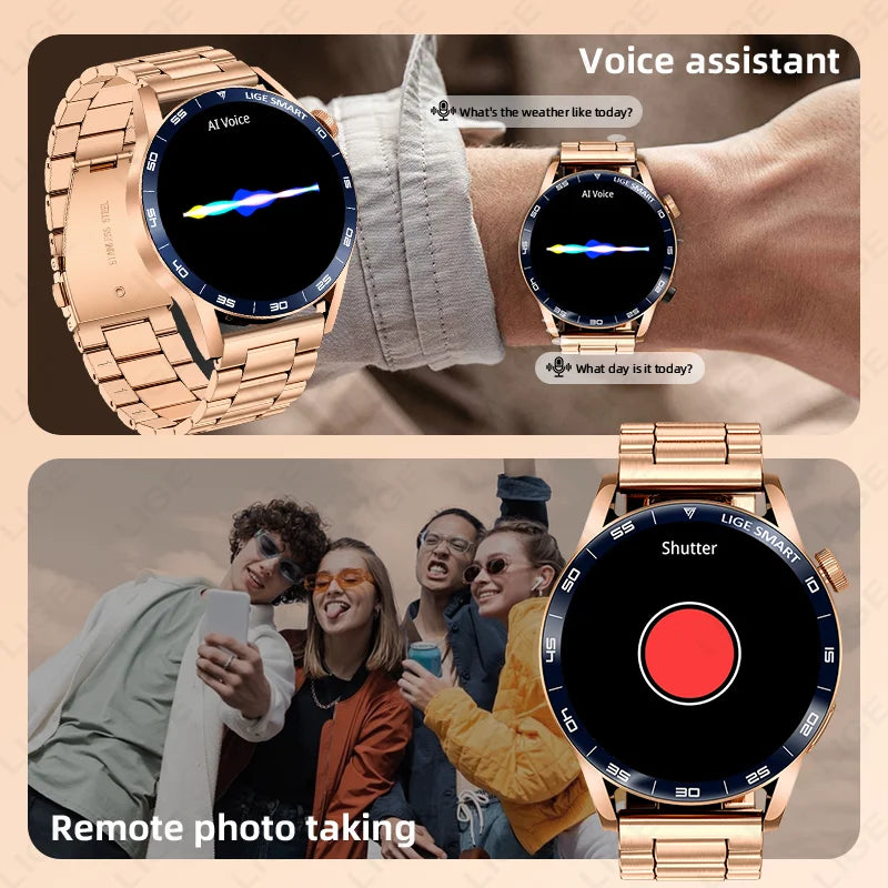 2026 LIGE New Smart Watch Full Touch Heart Rate Sports Fitness men's watches Bluetooth Call Luxury smart watch For Android IOS