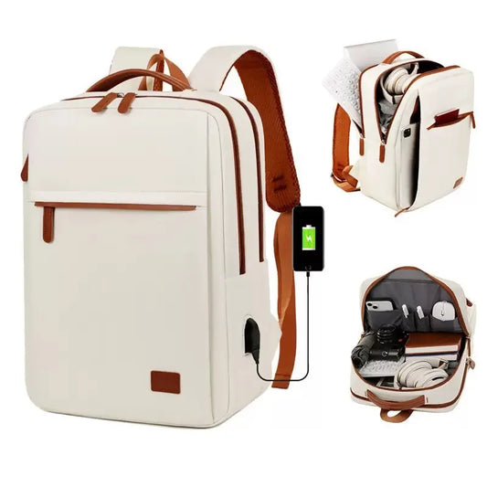 Large Capacity 14-Inch Laptop Backpack, Waterproof USB Charging Bag, Lightweight Casual Daypack for Work & College